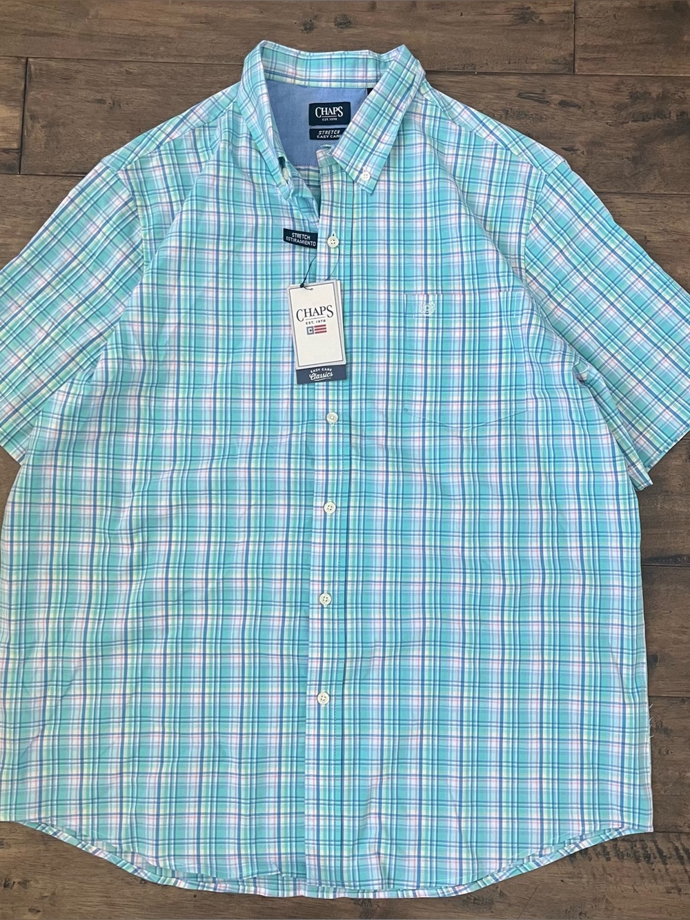 Y2K Men’s Plaid Striped NWT Chaps Button Up #Plaid #Summer #Striped #Buttonup